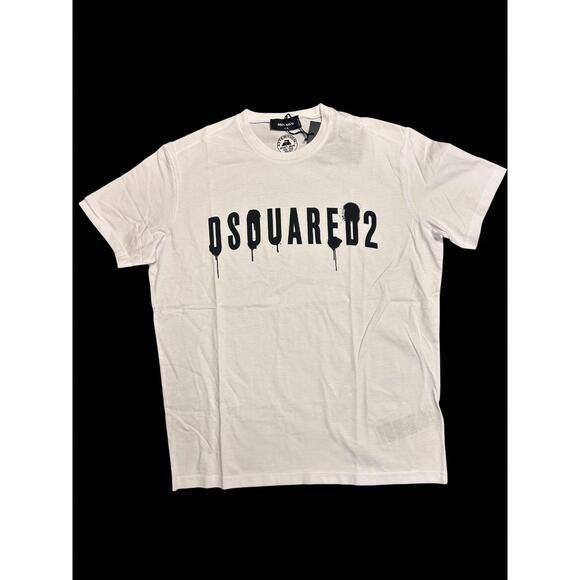 NEW DSQUARED2 men's short sleeve t-shirt in white